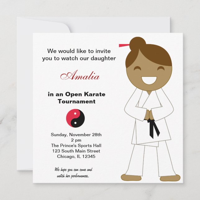 Karate Kids Tournament Invitation (Front)