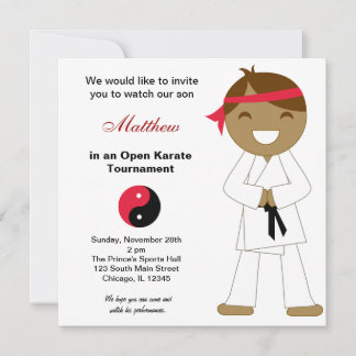 Karate Kids Tournaments Invitation