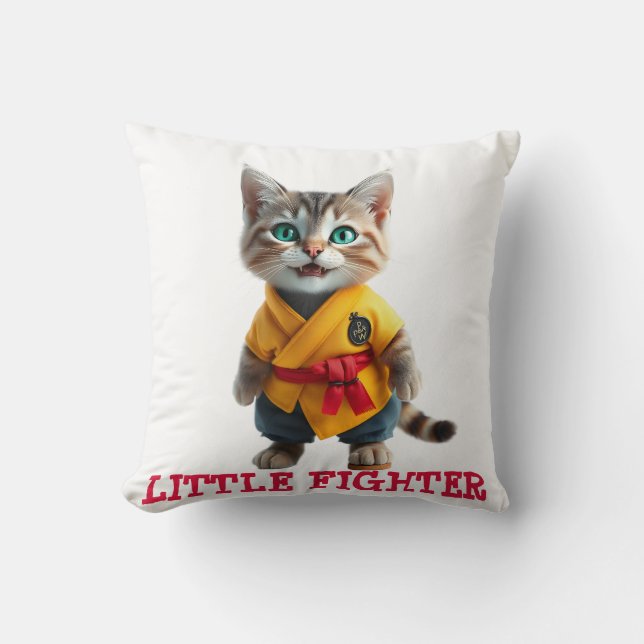 🥋 Karate Kitten Master - Cute Fighter Cushion (Front)