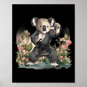 Karate Koala Animal MMA Taekwondo Martial Arts Poster
