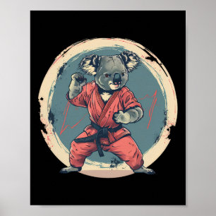 Karate Koala Motif Taekwondo Jiu-jitsu Mma Kickbox Poster
