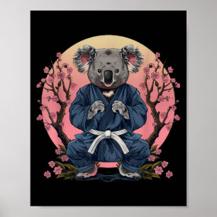 Karate Koala Motif Taekwondo Jiu-Jitsu MMA Poster