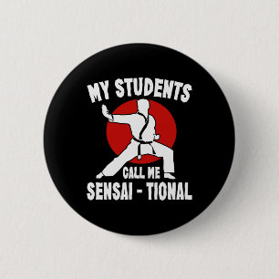 Karate Kung Fu Sensai Gift I Martial Arts Fighter 6 Cm Round Badge