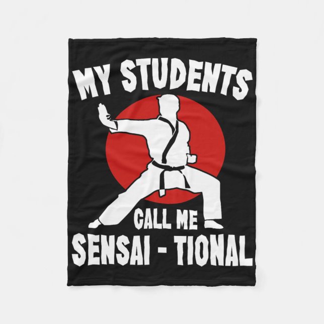Karate Kung Fu Sensai Gift I Martial Arts Fighter  Fleece Blanket (Front)
