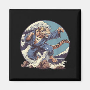Karate Leopard Motif Taekwondo Jiu-Jitsu MMA Magnet