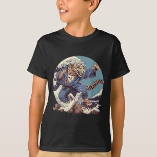 Karate Leopard Motif Taekwondo Jiu-Jitsu MMA T-Shirt