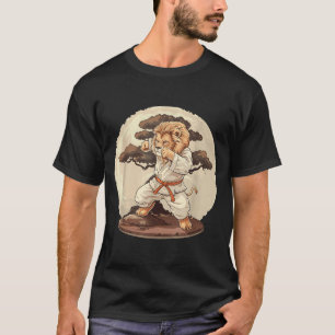 Karate Lion MMA Kickboxing Bonsai Tree Taekwondo T-Shirt