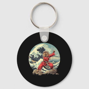 Karate Lion Waves Mount Fuji Kickboxing Taekwondo Key Ring