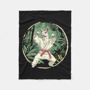 Karate Llama MMA Kickboxing Forest Taekwondo Fleece Blanket