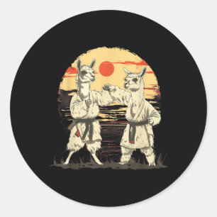 Karate Llama MMA Martial Arts Kickboxing Judo Classic Round Sticker