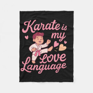 Karate Love Language Martial Arts Heart Humour Fleece Blanket