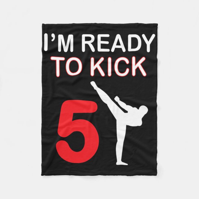 Karate Lovers Gift Boys Birthday Kids Kick 5  Fleece Blanket (Front)