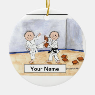 Karate - Male & Male Ceramic Tree Decoration