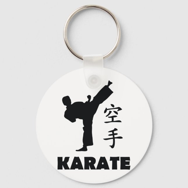 karate man chinese symbols icon key ring (Front)