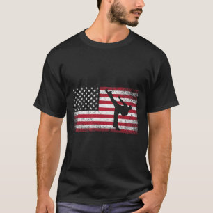 Karate Martial Arts 4th Of July American Flag Usa  T-Shirt