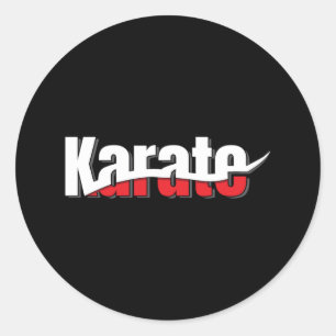 Karate Martial Arts Abstract Swish Classic Round Sticker
