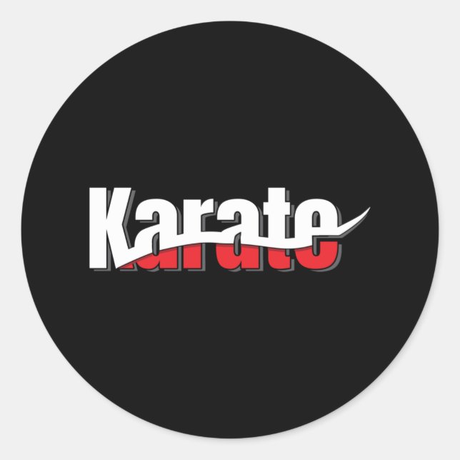 Karate Martial Arts Abstract Swish Classic Round Sticker (Front)