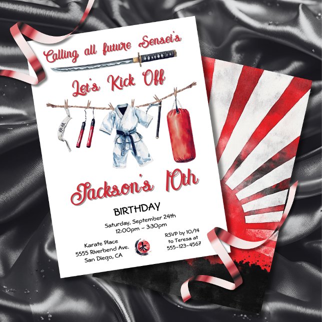 Karate Martial Arts Birthday Invitation (Creator Uploaded)