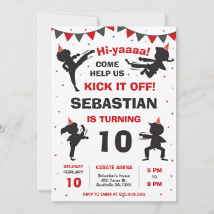 Karate Martial Arts Boys Birthday Invitation