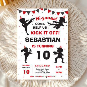 Karate Martial Arts Boys Birthday Invitation