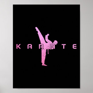 Karate Martial Arts Fighter Black Belt Girls Women Poster
