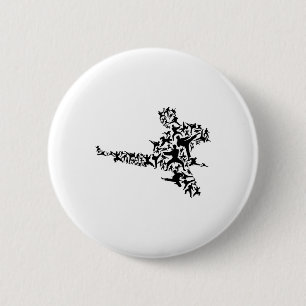 Karate Martial Arts Flying Kick Boxing Kickboxer T 6 Cm Round Badge