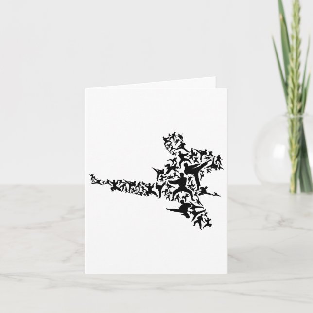 Karate Martial Arts Flying Kick Boxing Kickboxer T Card (Front)