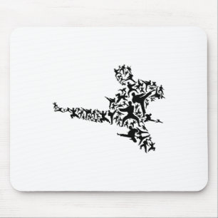 Karate Martial Arts Flying Kick Boxing Kickboxer T Mouse Mat