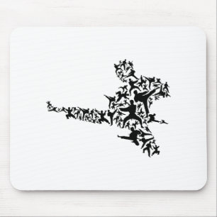 Karate Martial Arts Flying Kick Boxing Kickboxer T Mouse Mat