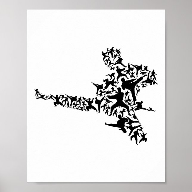 Karate Martial Arts Flying Kick Boxing Kickboxer T Poster (Front)