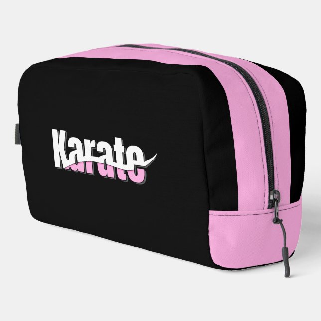 Karate Martial Arts Girly Pink Dopp Kit (Right Corner)