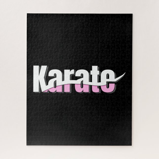 Karate Martial Arts Girly Pink Jigsaw Puzzle (Vertical)