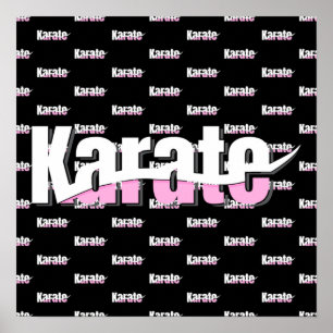 Karate Martial Arts Girly Pink Poster