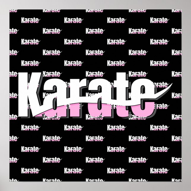 Karate Martial Arts Girly Pink Poster (Front)