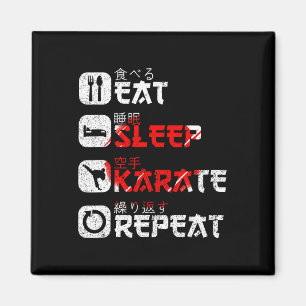Karate Martial Arts Japanese Sun Eat Sleep Karate Magnet
