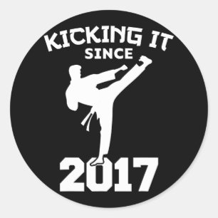 Karate Martial Arts Kicking It Since Funny Kid Bir Classic Round Sticker