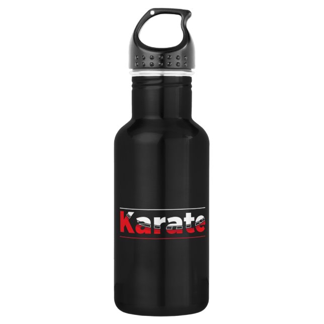 Karate Martial Arts Red 532 Ml Water Bottle (Front)