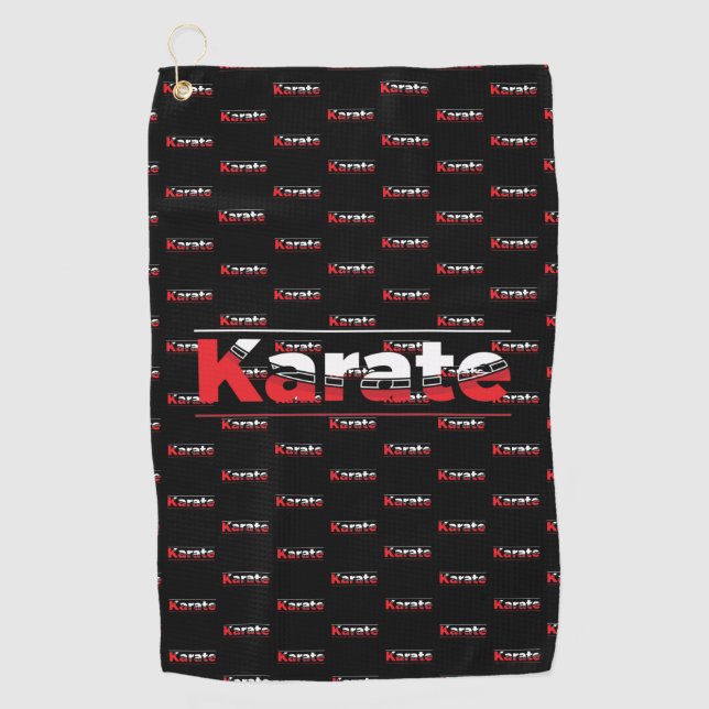 Karate Martial Arts Red Golf Towel (Front)