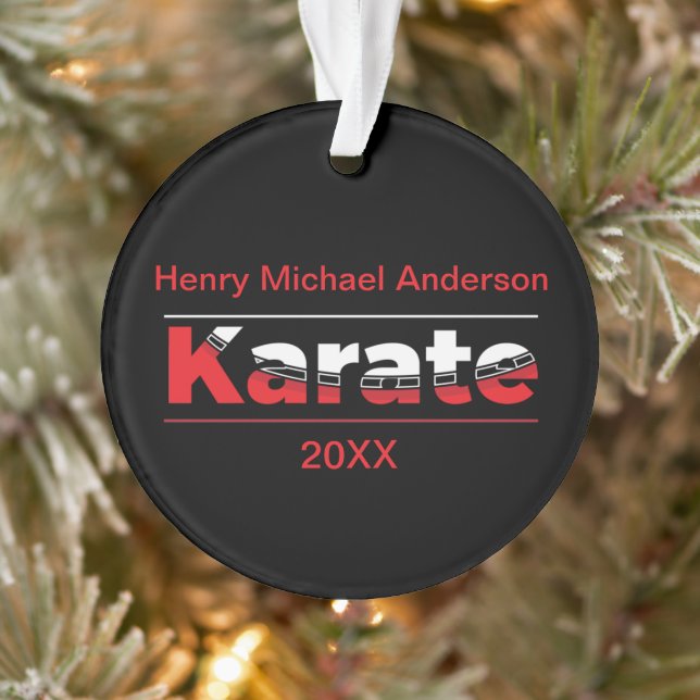 Karate Martial Arts Red Ornament (Tree)