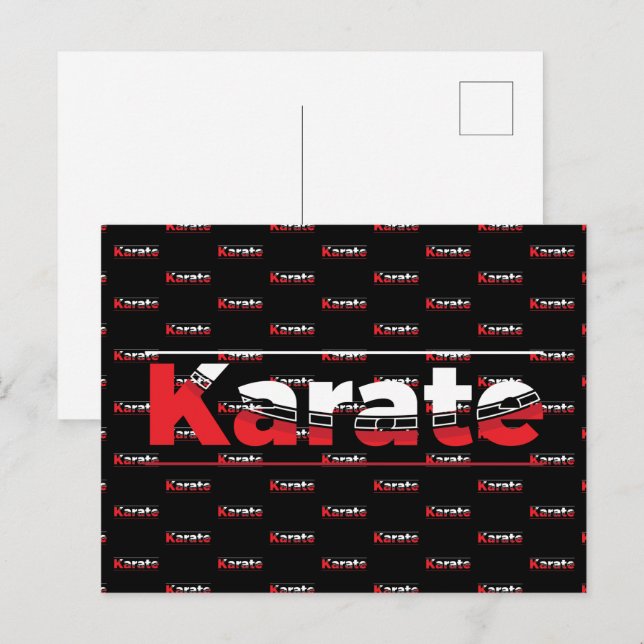 Karate Martial Arts Red Postcard (Front/Back)