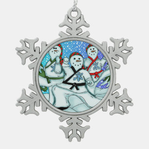 Karate Martial Arts Snowmen Ornaments