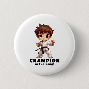 Karate Martial Arts T Shirt 6 Cm Round Badge