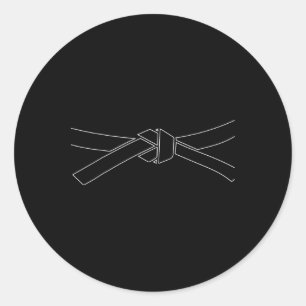 Karate Martial Arts Taekwondo Black Belt Kickboxin Classic Round Sticker