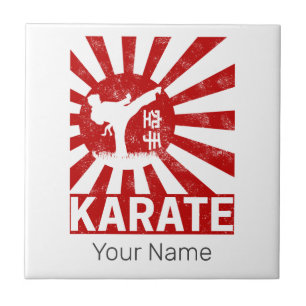 Karate Martial Arts with Japanese Vintage Design Tile
