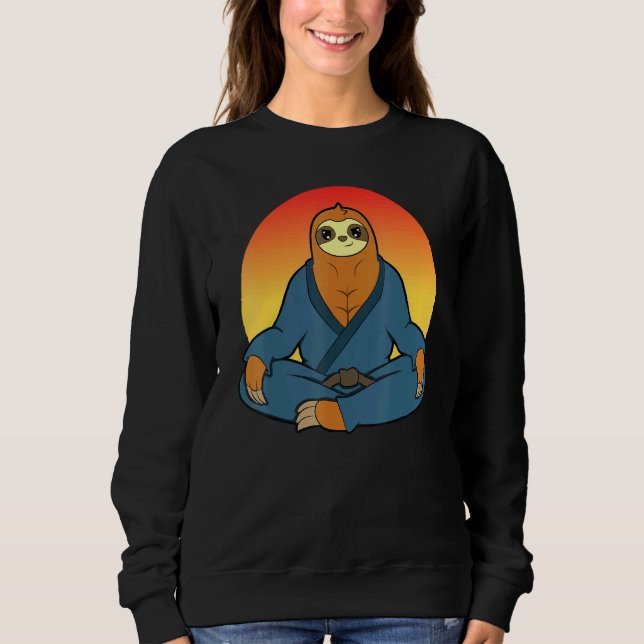 Karate Master Martial Arts Jiu Jitsu Sloth 4 Sweatshirt (Front)