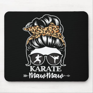 Karate Mawmaw Messy Bun Hair Funny Karate Fighter Mouse Mat