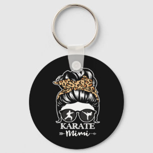 Karate Mimi Messy Bun Hair Funny Karate Fighter Mi Key Ring