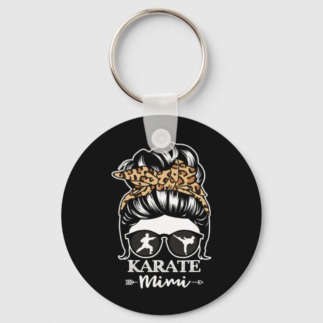 Karate Mimi Messy Bun Hair Funny Karate Fighter Mi Key Ring (Front)
