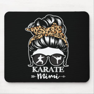 Karate Mimi Messy Bun Hair Funny Karate Fighter Mi Mouse Mat