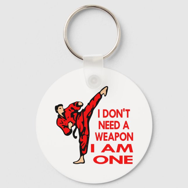 Karate, MMA, I AM A Weapon Key Ring (Front)